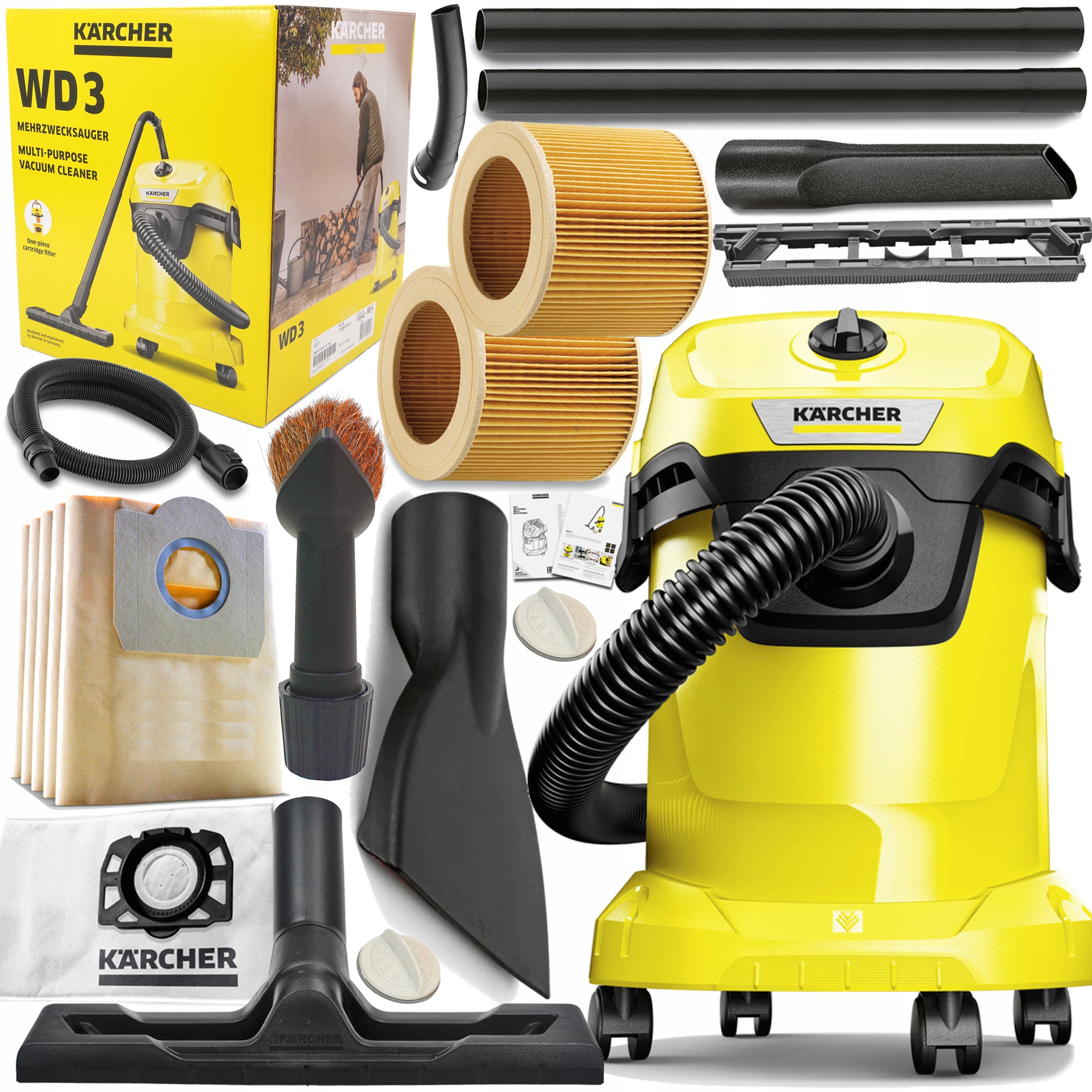 Priemyselný vysávač Kärcher WD3 1000 W + 4 ďalšie produkty